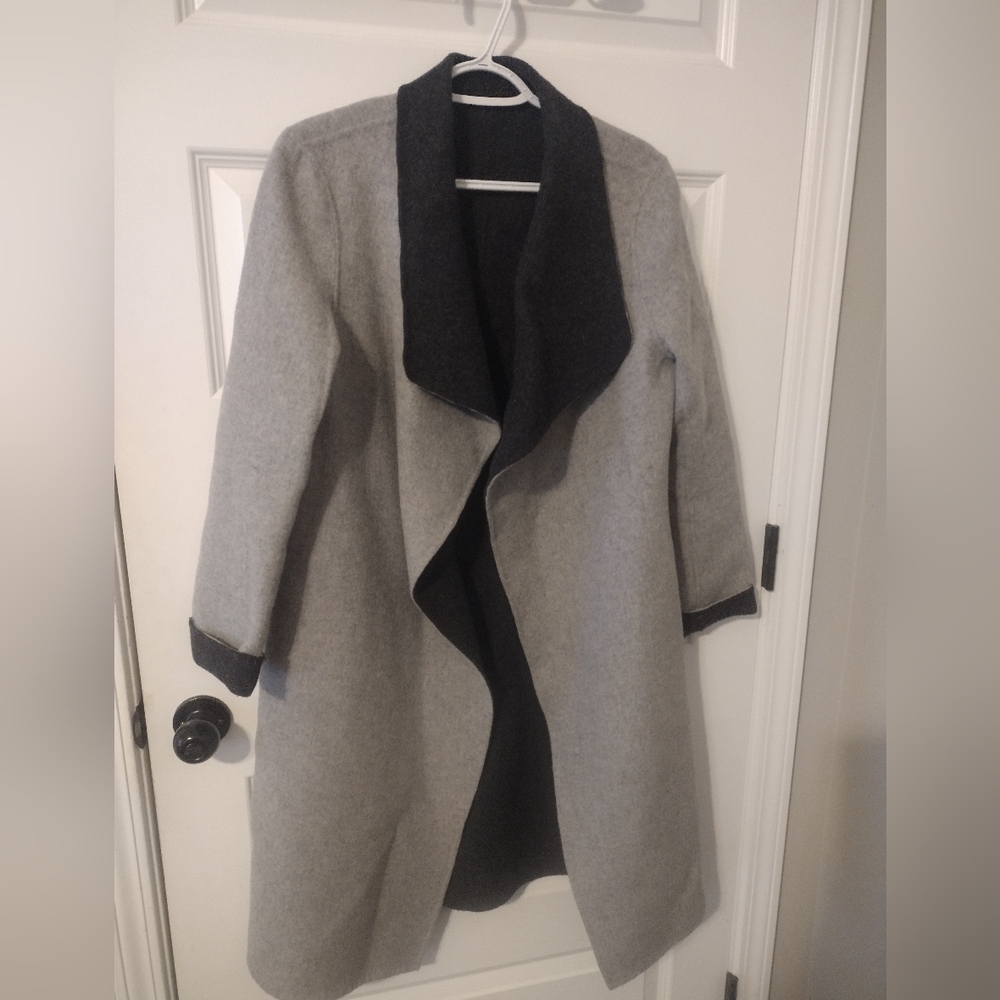 White House Black Market Wool Black & Grey Jacket Size Small